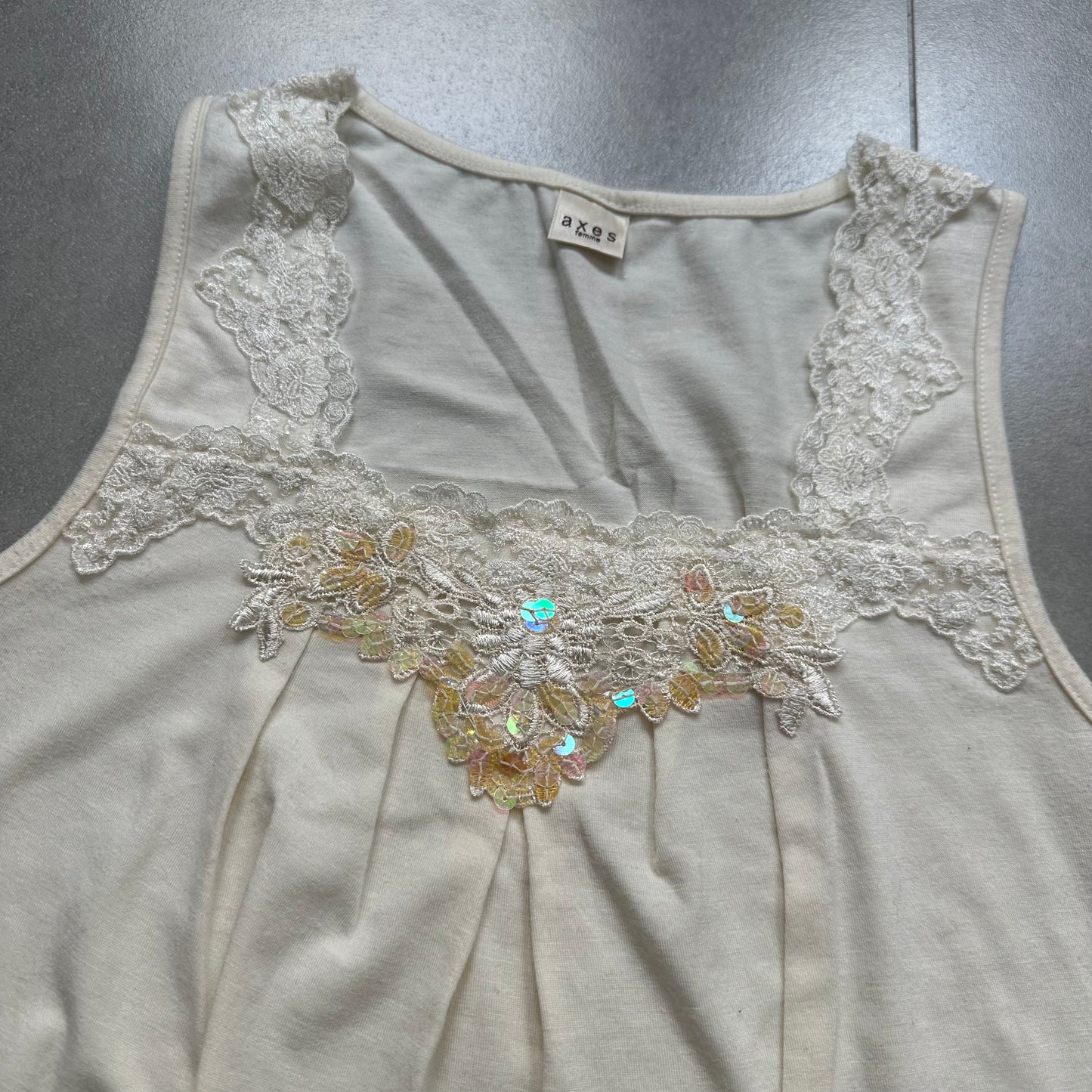 Axes Femme Lace Trim Tank Top