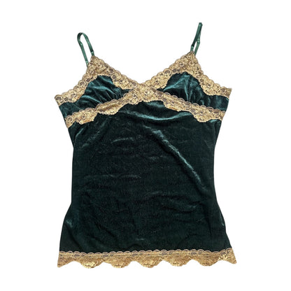 Lace Splicing Velvet Camisole