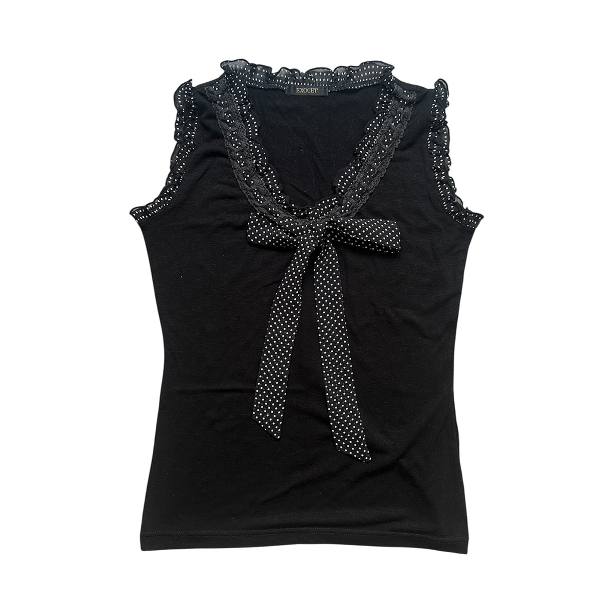 Polka Dot Ribbon Tie Bow Vest