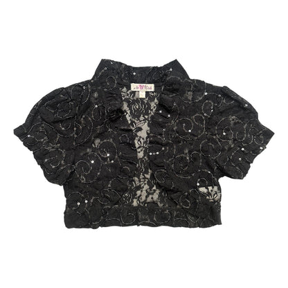 Beaded Mesh Crop Cardigan