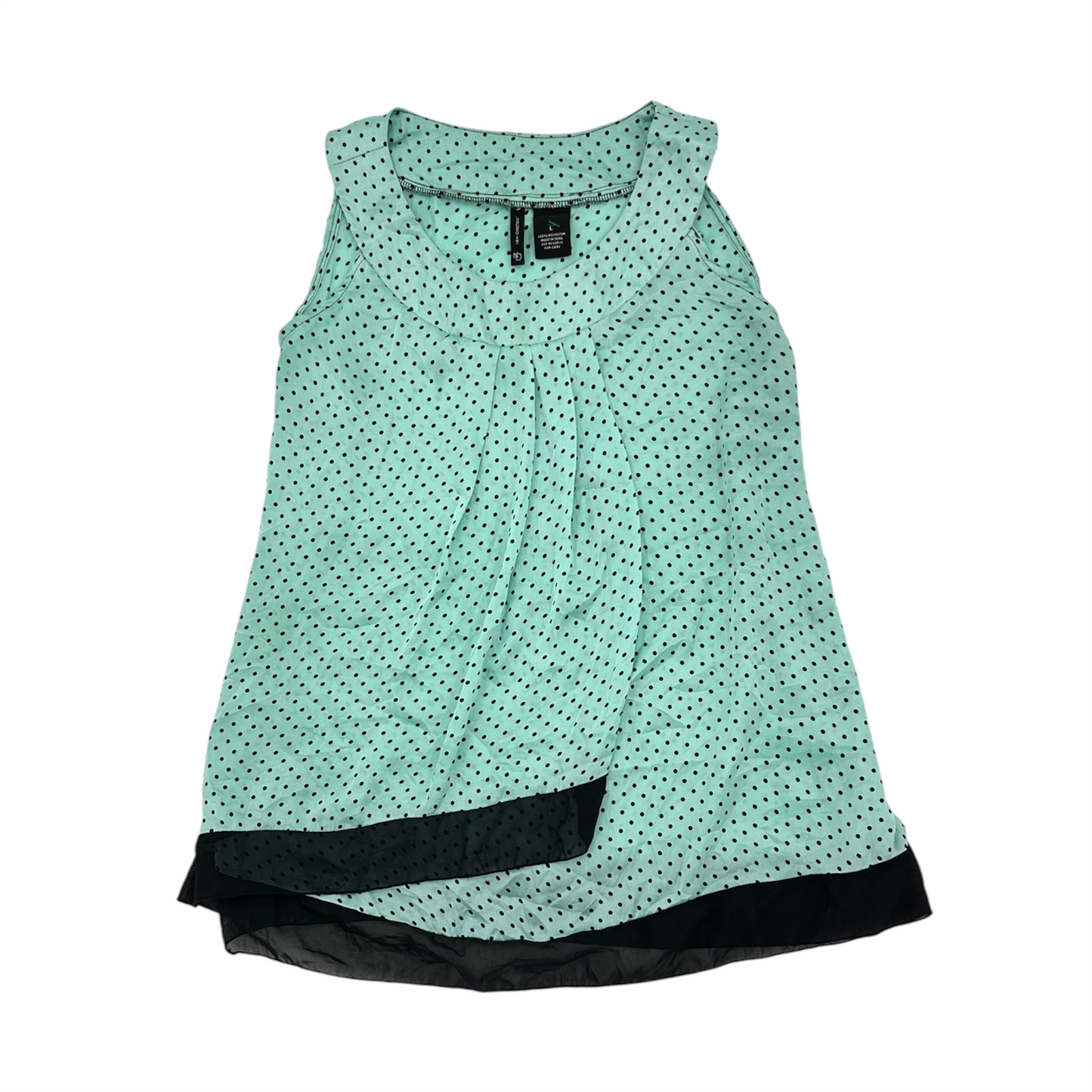Polka Dot Layered Hem Sleevesless Top