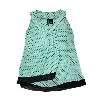Polka Dot Layered Hem Sleevesless Top