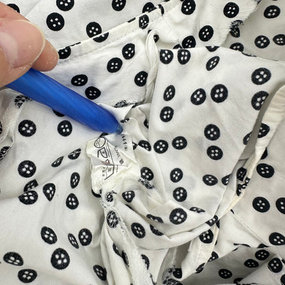 Button Graphic Polka Dot Skirt