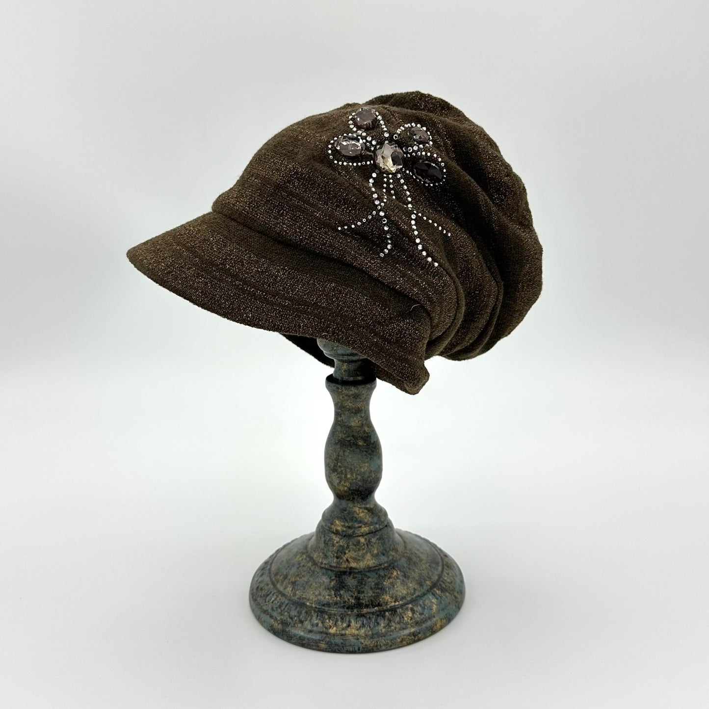 Rhinestone Newsboy Cap