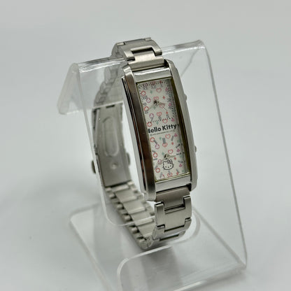 2006 Hello Kitty Rectangle Stainless Steel Bracelet Watch