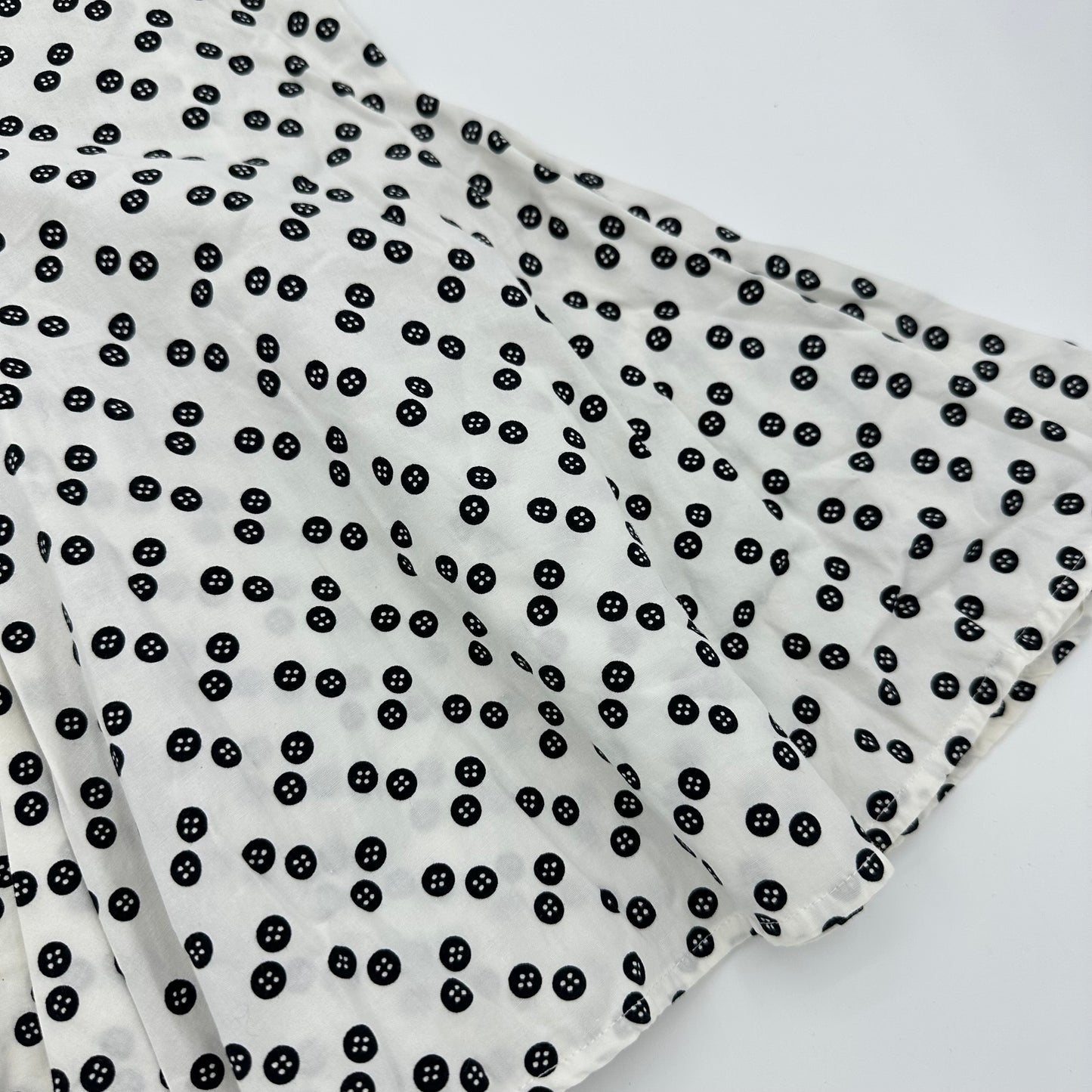 Button Graphic Polka Dot Skirt
