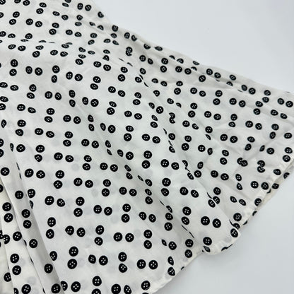 Button Graphic Polka Dot Skirt