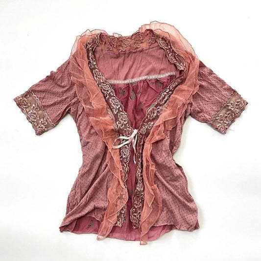 Layered Lace Trim Top
