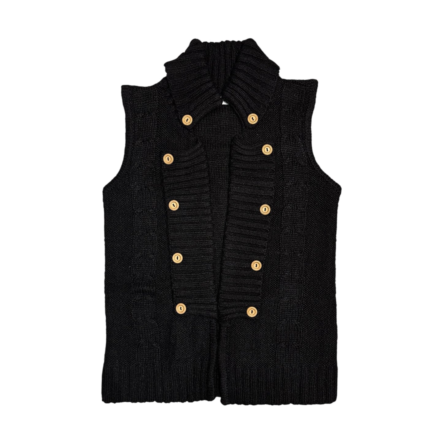 Button Up Knit Vest Cardigan