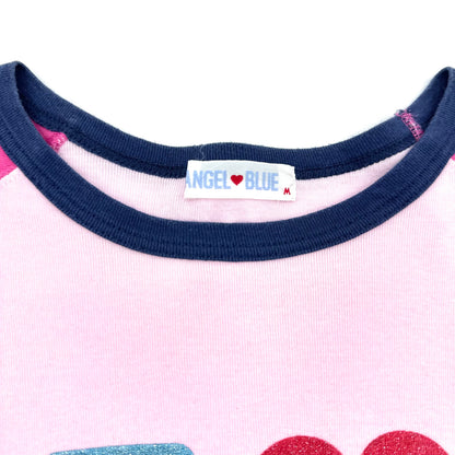 Angel Blue I ♡ Bunny Raglan Long Sleeves Top