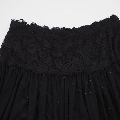 Mesh Layered Embroidaried Skirt