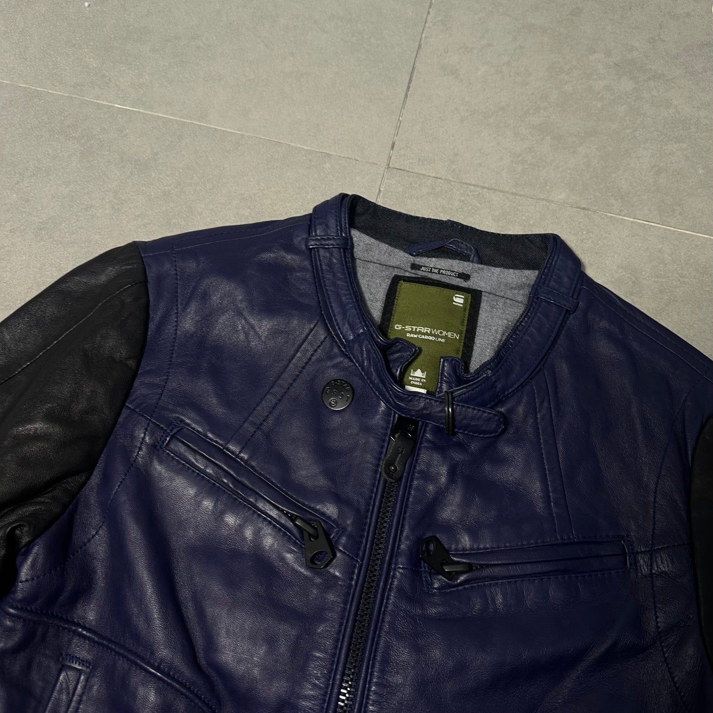 G-STAR RAW 00s Two-Tone Leather Biker Jacket