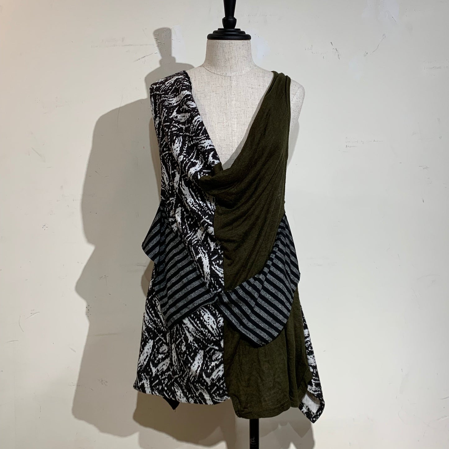 Asymmetrical Patchwork Print Sleeveless Top