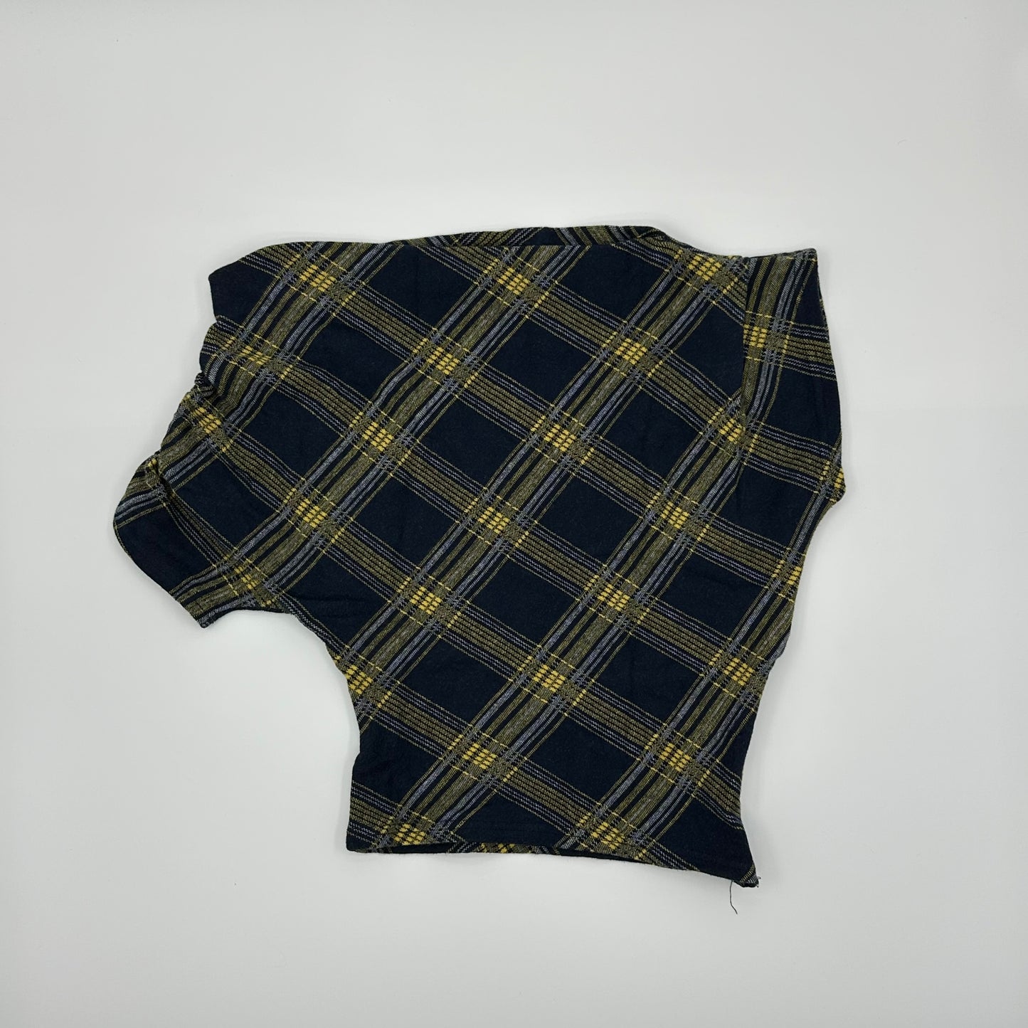 Plaid Asymmetric Off Shoulder Top