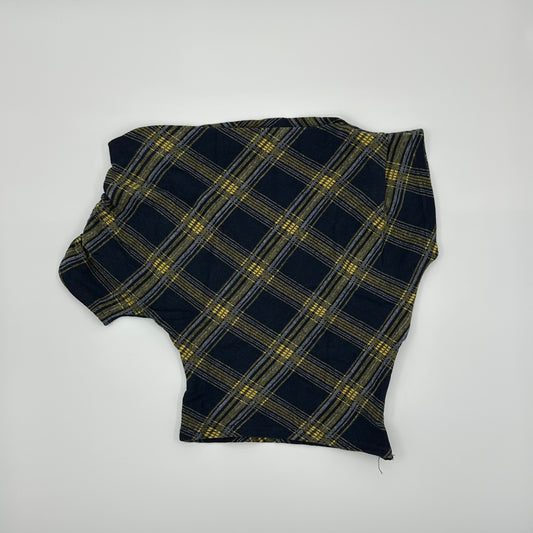 Plaid Asymmetric Off Shoulder Top