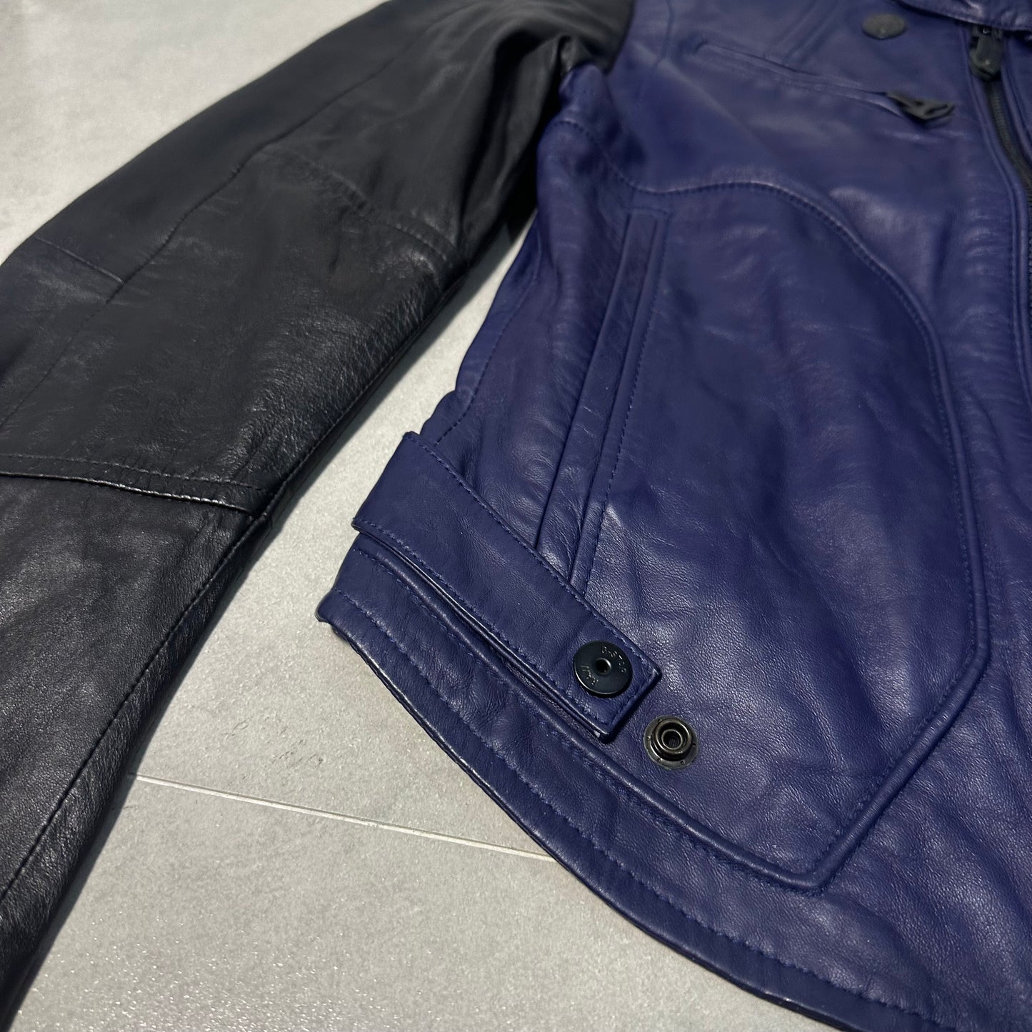 G-STAR RAW 00s Two-Tone Leather Biker Jacket