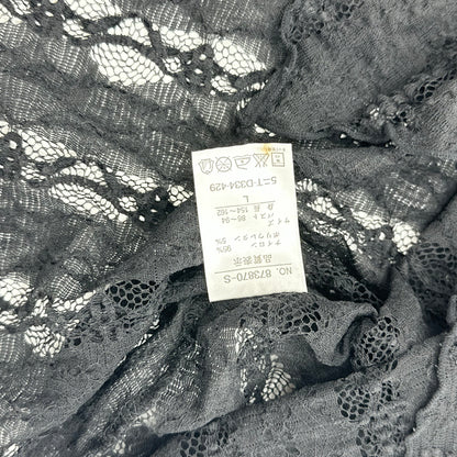 Sheer Lace Tie-Waist Tunic Top