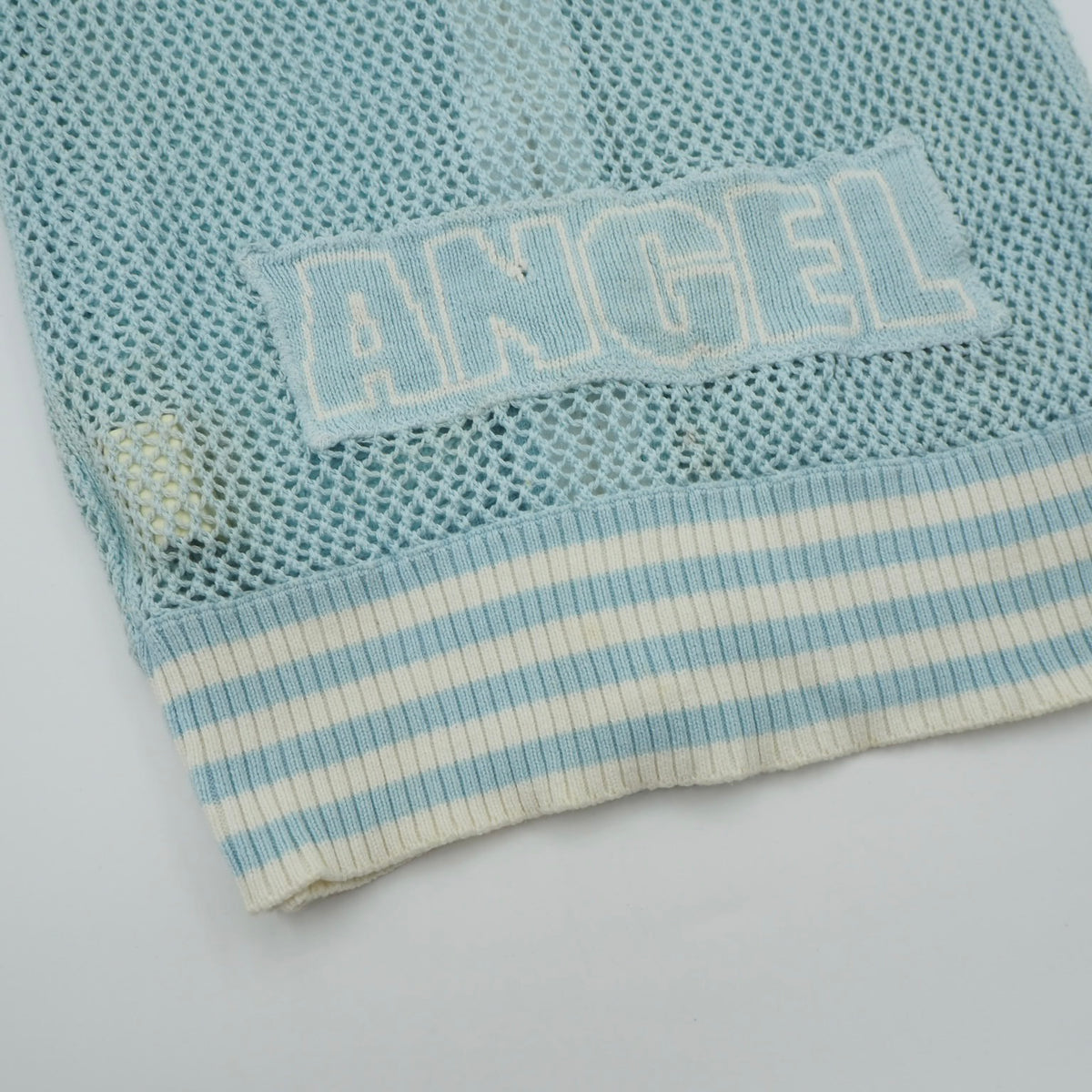 Angel Blue Zip Up Crochet Camisole