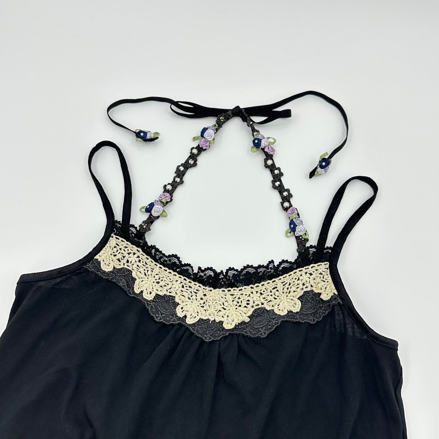 Axes Femme Halter Floral Trim Camisole