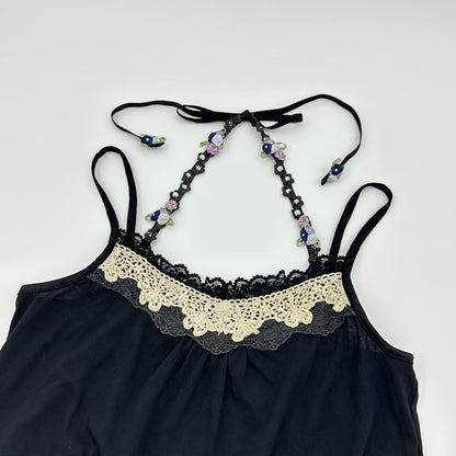 Axes Femme Halter Floral Trim Camisole
