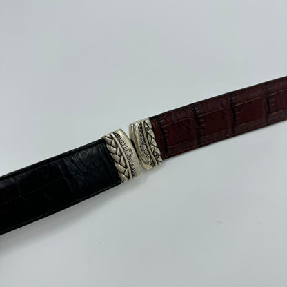 Reversible Croc Embossed Western Leather Belt