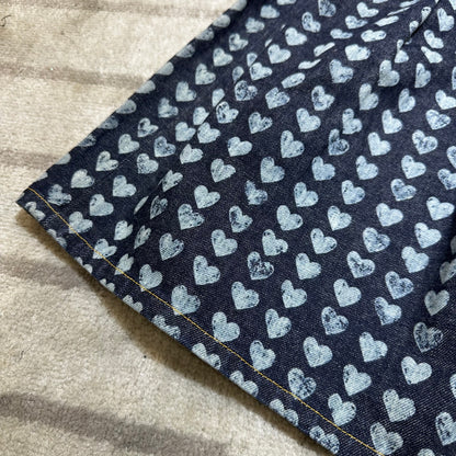 1995 Ozone Community Heart AOP Denim Skirt