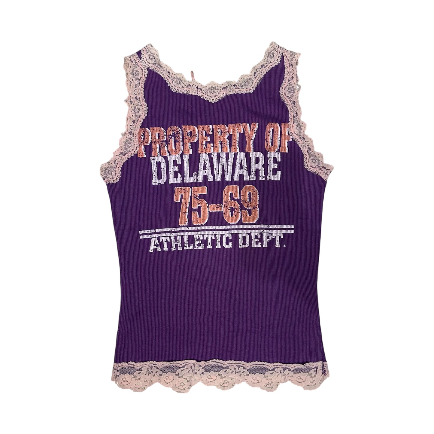 Lace Trim Graphic Tank Top