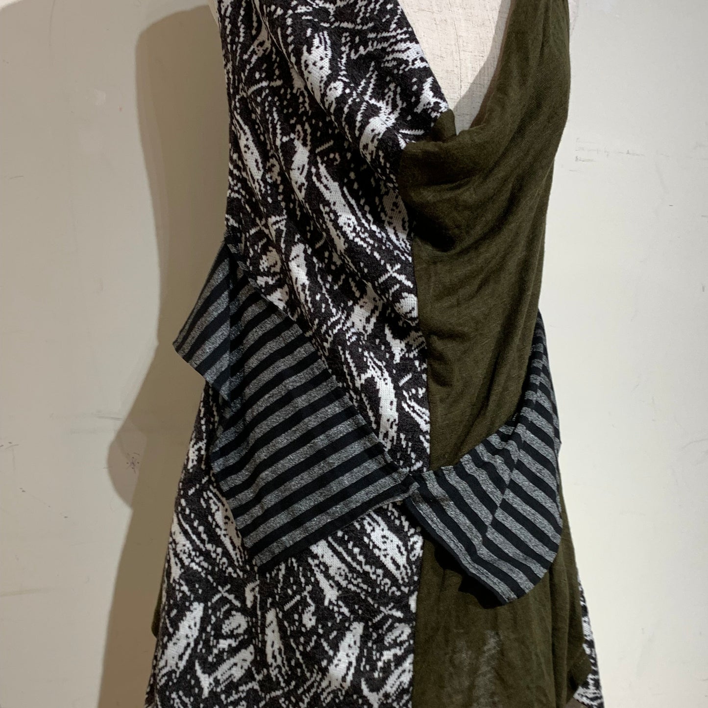 Asymmetrical Patchwork Print Sleeveless Top