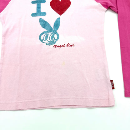 Angel Blue I ♡ Bunny Raglan Long Sleeves Top