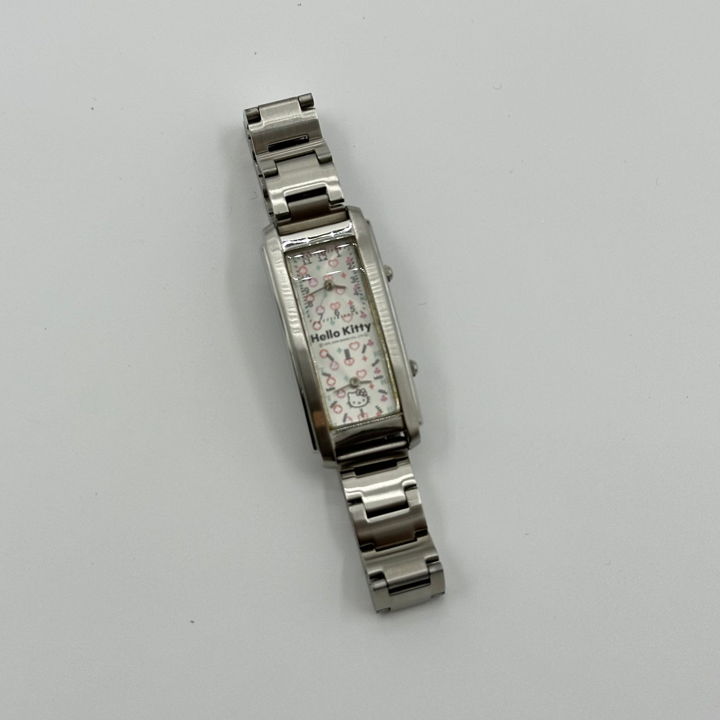 2006 Hello Kitty Rectangle Stainless Steel Bracelet Watch