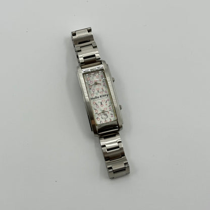 2006 Hello Kitty Rectangle Stainless Steel Bracelet Watch