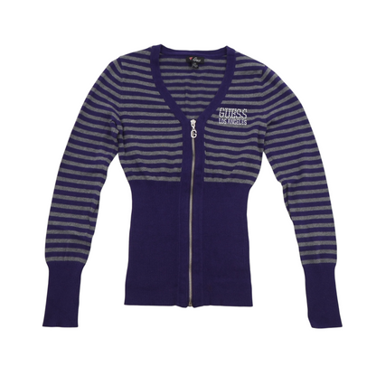 00s Guess Zip Up Striped Knit Jacket