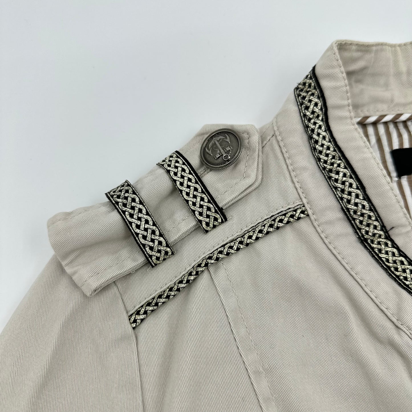 Morgan De Toi Military Anchor Button Crop Jacket