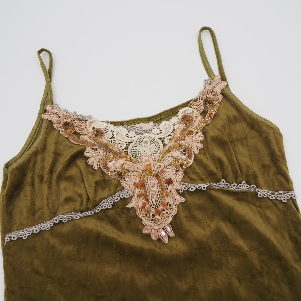 Lace Trim Velvet Camisole