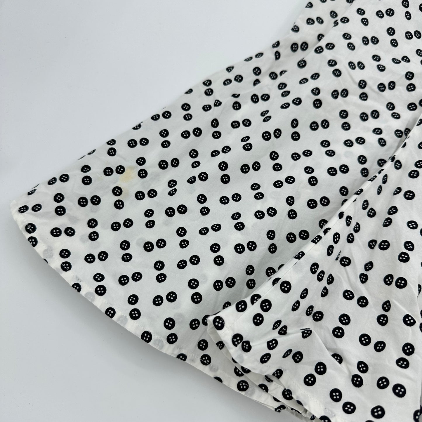 Button Graphic Polka Dot Skirt