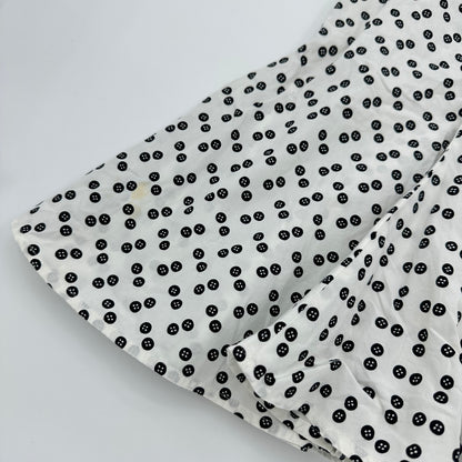 Button Graphic Polka Dot Skirt