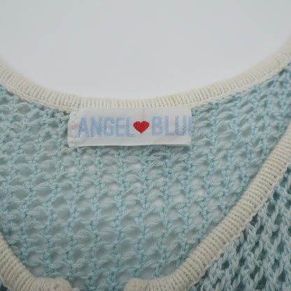 Angel Blue Zip Up Crochet Camisole