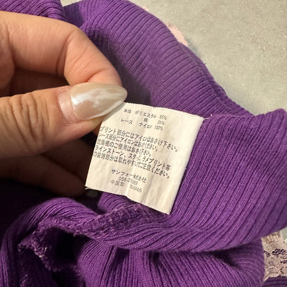 Lace Trim Graphic Tank Top