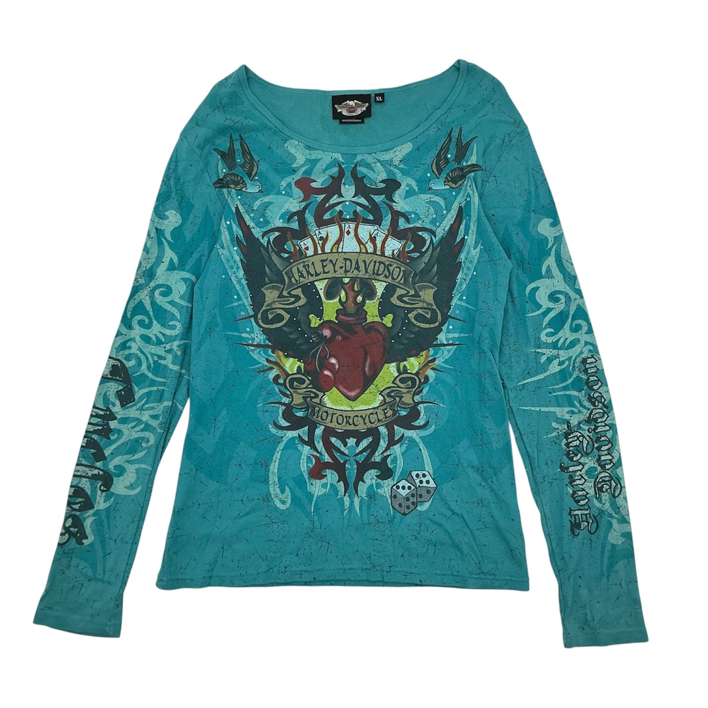 2008 Harley-Davidson Wing Heart Tribal Long Sleeve Top
