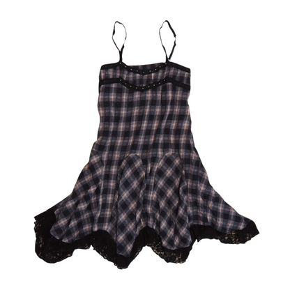 Plaided Asymmetrical Cami Dress