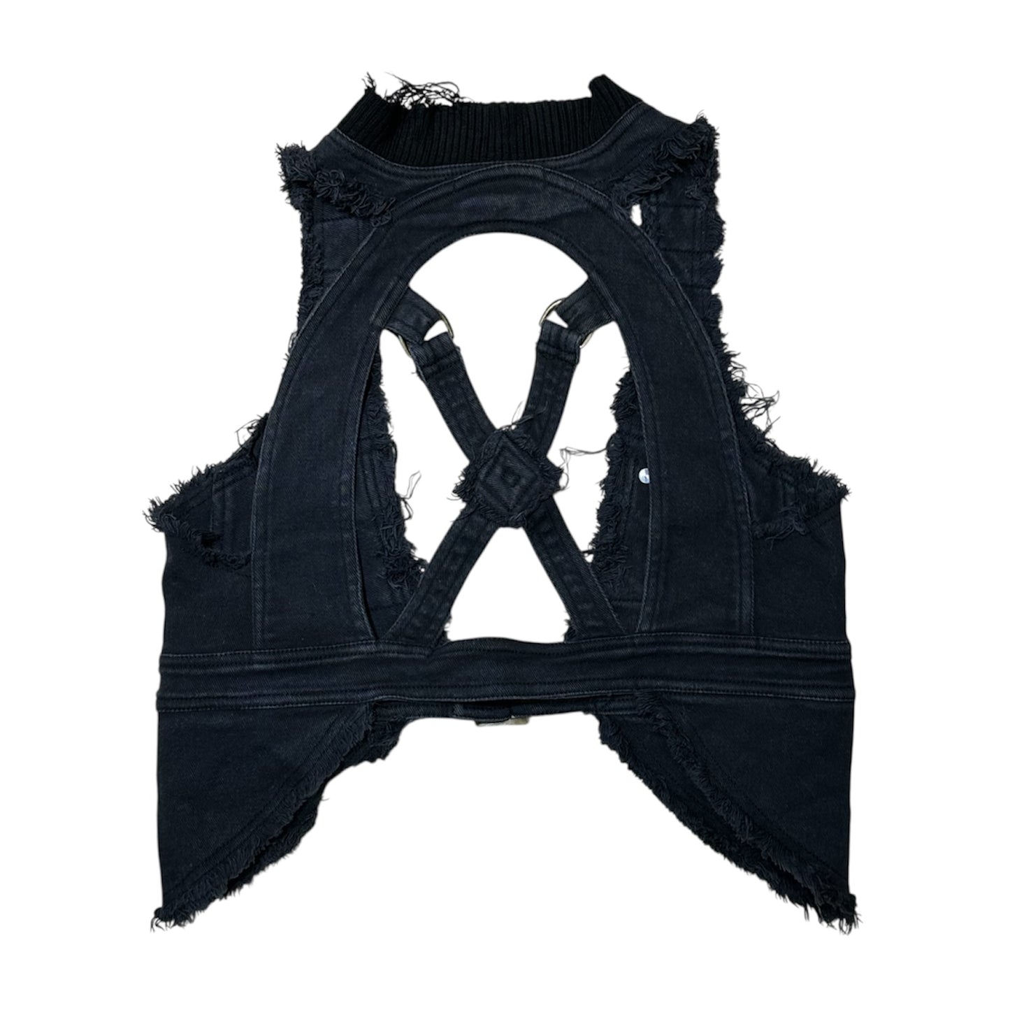 DKNY Jeans Distressed Frayed Corset