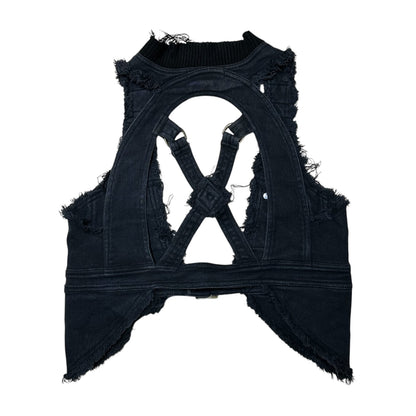 DKNY Jeans Distressed Frayed Corset