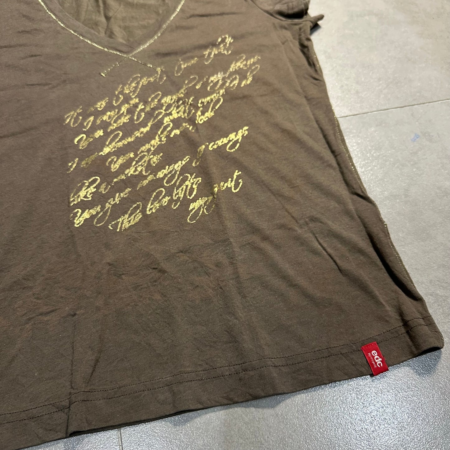 Letter Print Short Sleeves Top