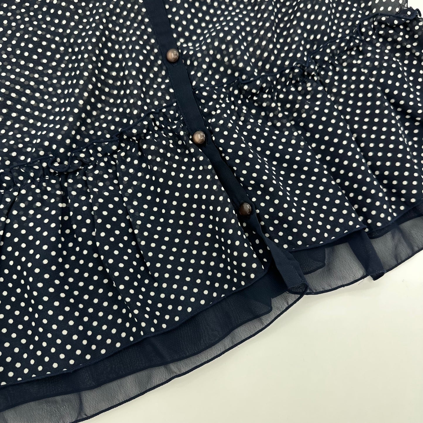 Axes Femme Polka Dot Chiffon Lace Blouse