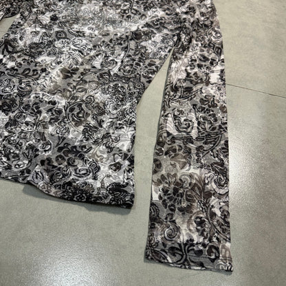 Mesh Floral Long Sleeves Top