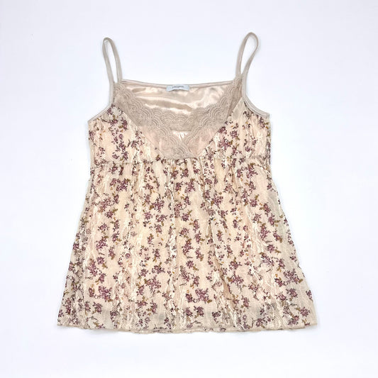 Floral Sheer Lace Layered Camisole