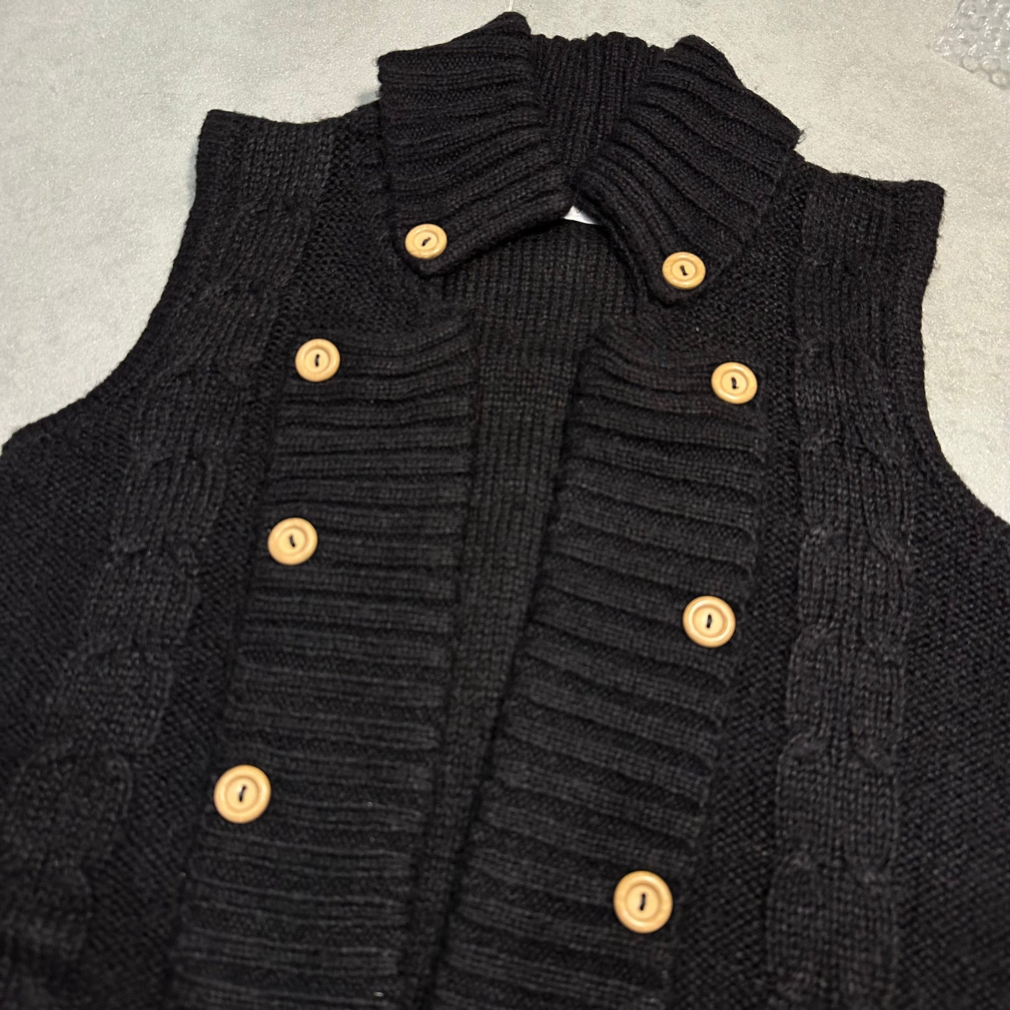 Button Up Knit Vest Cardigan