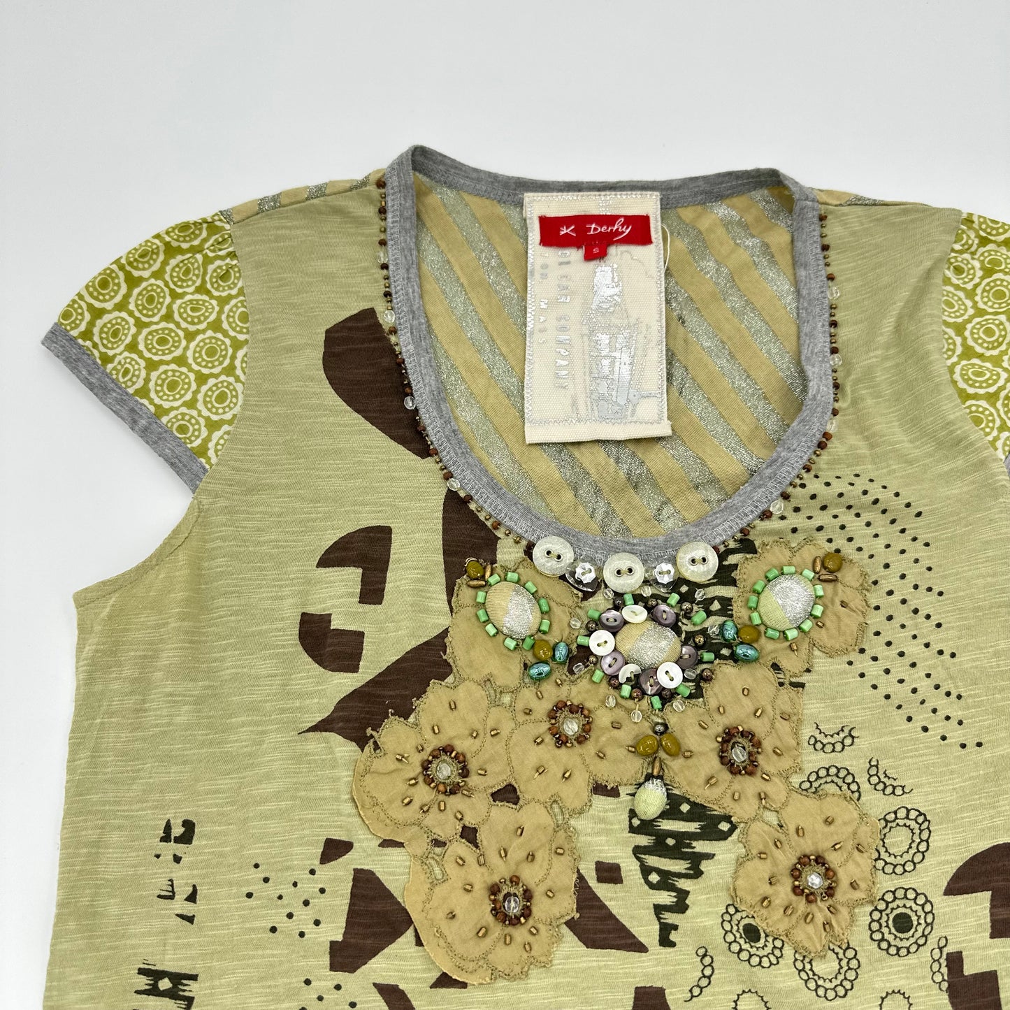 René Derhy Beaded Floral Tee
