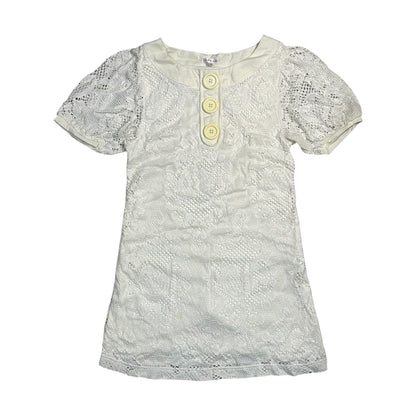 Button Up Bubble Sleeves Knit Top