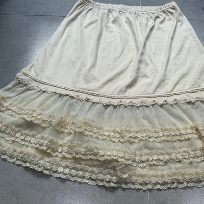 Axes Femme Layered Lace Hem Skirt